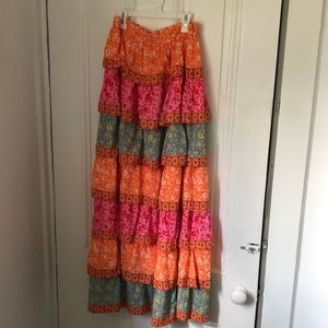 Colorful full length skirt